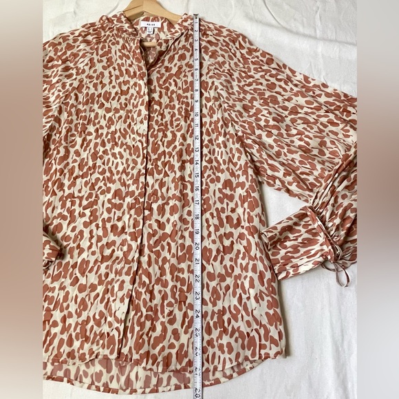 Reiss leopard print long sleeve button front blouse - Picture 11 of 12